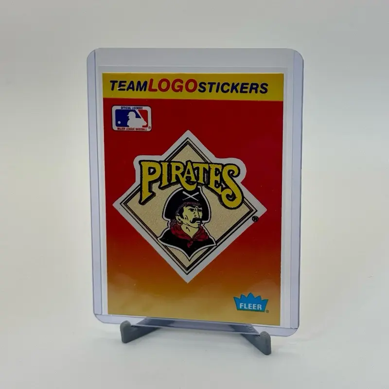 1991 Fleer Pittsburgh Pirates Team Logo Sticker, Authentic 1991 Fleer Series MLB Collectible, "Top 10" Stats Back for Collectors, Authentic Piece
