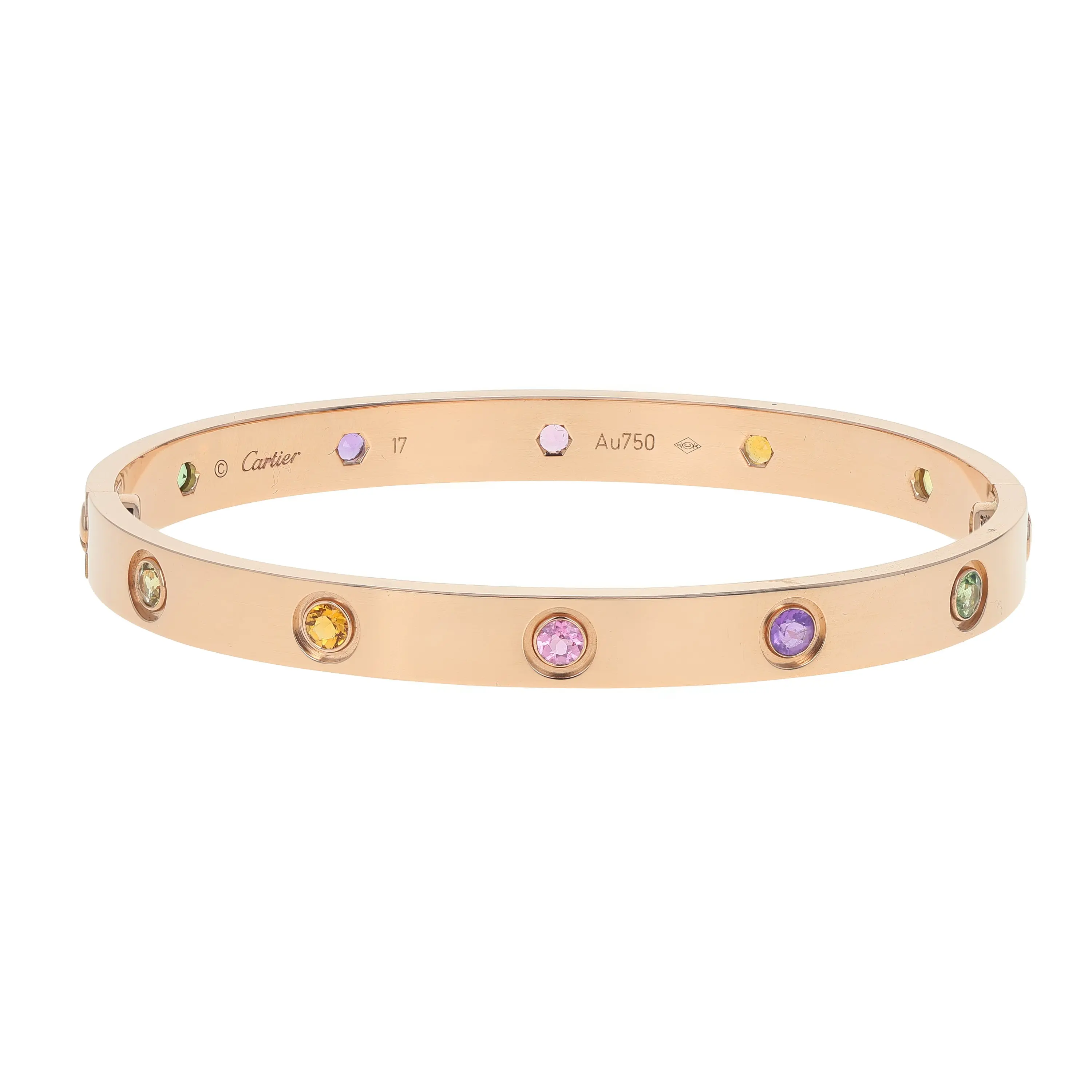 Pre-owned Cartier Love Bangle Bracelet Size 17