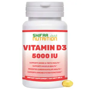 SHIFAA NUTRITION Halal Vitamin D3 - IU Softgels - Non GMO, Gluten - Free Adult Supplement