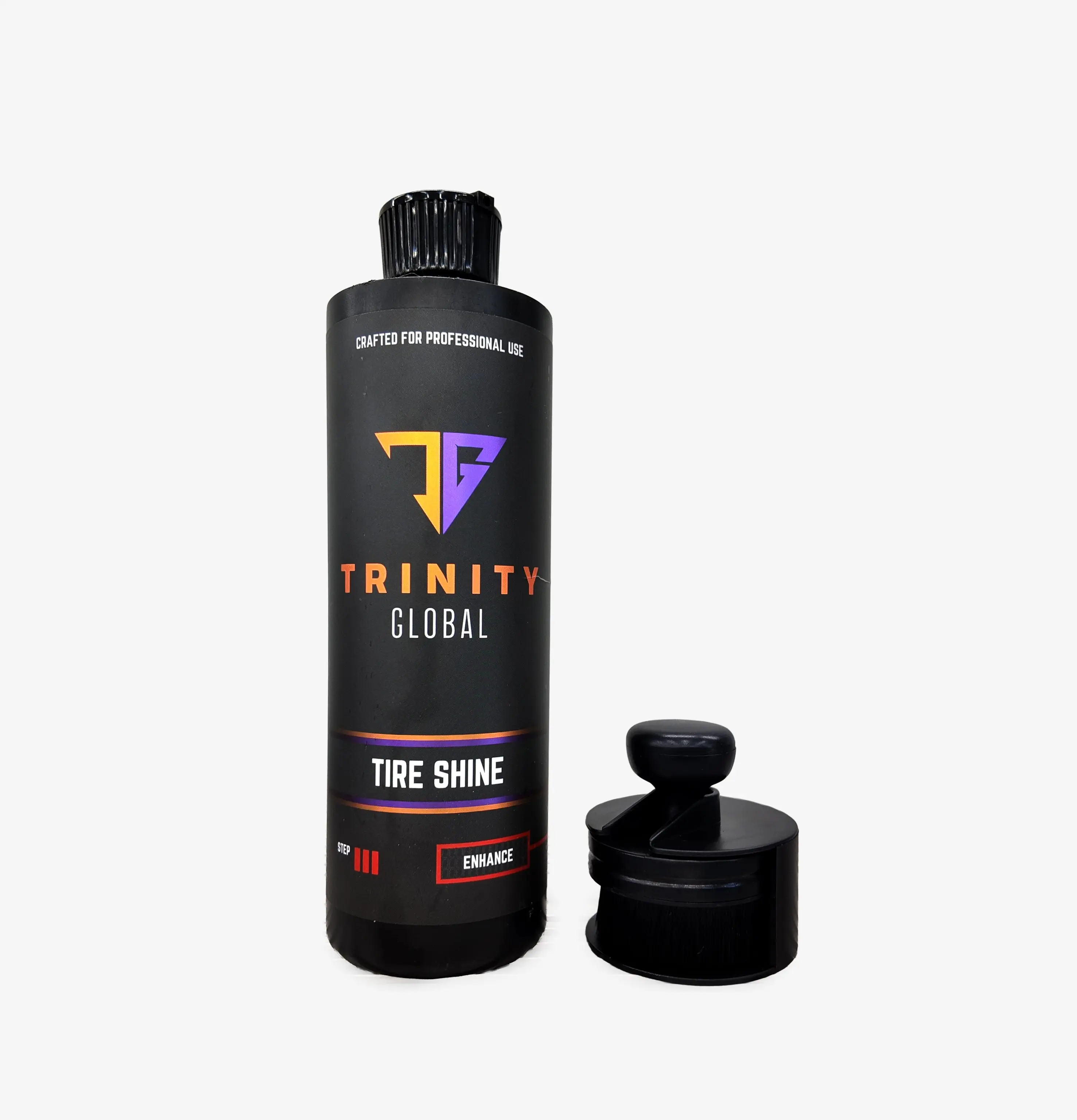 Trinity Global Tire Shine Kit - Eco-Friendly Water-Based Formula with Premium Brush for Rich Satin Finish & UV Protection