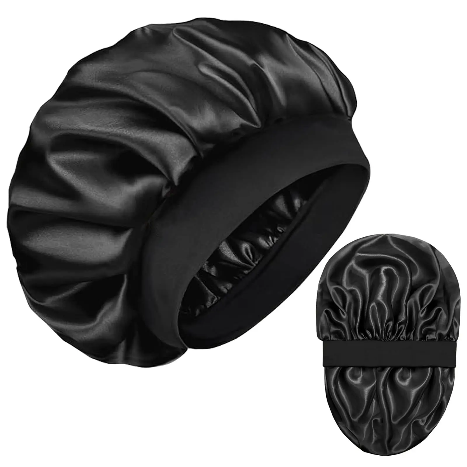 Double Layer Bonnet for Men Satin Hair Bonnet for Sleeping Women Thickened Silk Hair Sleep Cap