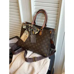 2026 New Fashion Casual Commuter Bag, High-End Vintage Print Large Capacity Shoulder Handbag, Crossbody Tote Purse for Women, PU Tote Satchel
