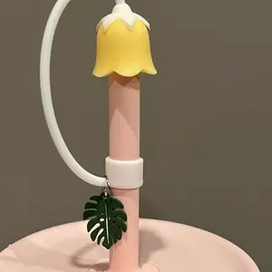 Lilly of the Valley Tulip Bell Flower Cover for straws, lid, topper for Tumblers - Ideal for Drinking - Drinkware Leaf straw  toppers cup  accessories straw  cover storage pocket design tumbler glass can drinkware accessory outdoor sport reusable dustproo