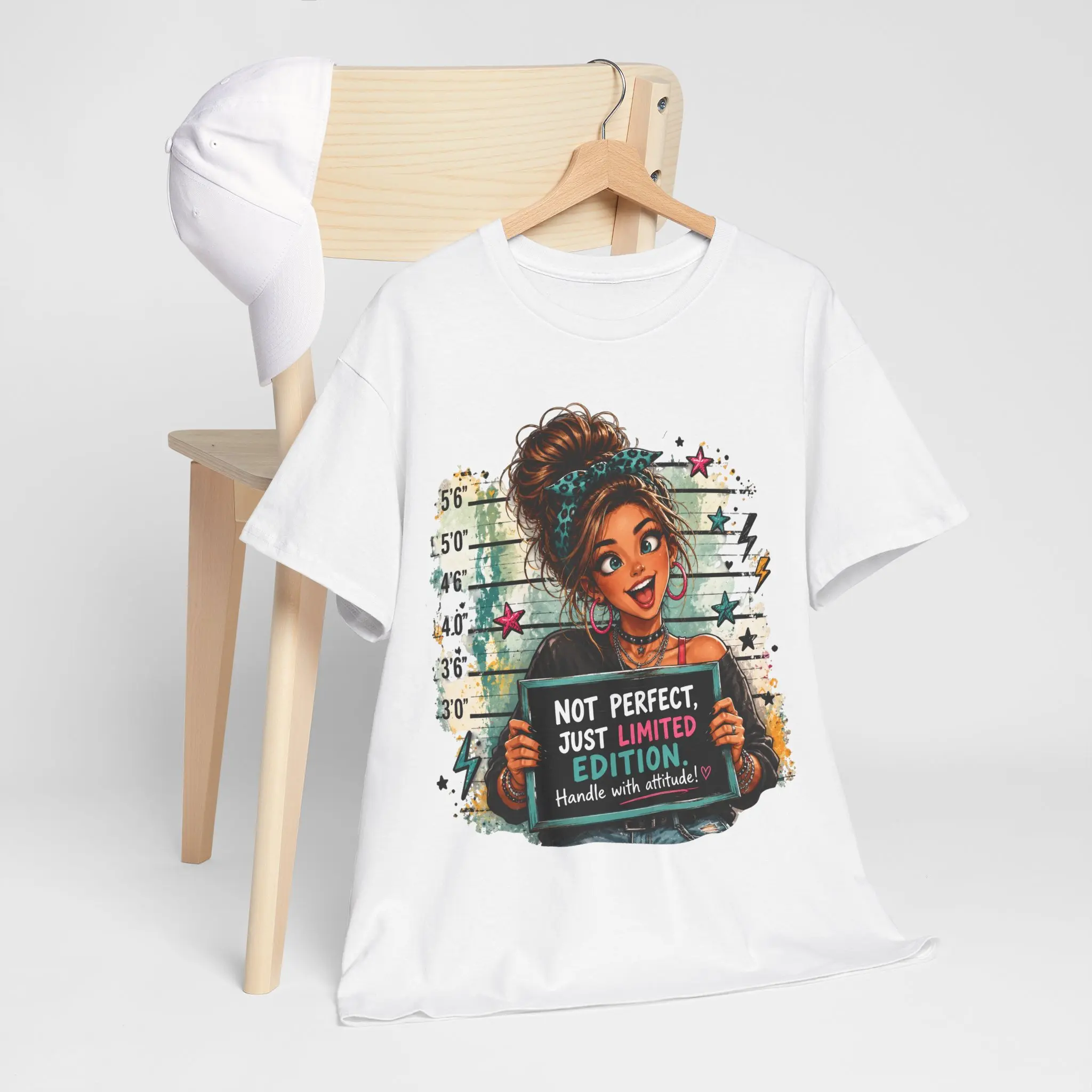 Limited Edition Graphic T-Shirt — “Not Perfect, Just Limited Edition” Mugshot Girl Tee