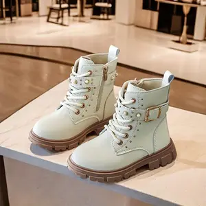 Girls' British Style Low-Top Ankle Boots with Side Zipper - Comfortable Faux Cover Round Toe & PVC Sole, 26-36 Sizes Fall/Winter Casual Wear, Dance Performances & Parties, Party Footwear, Durable Traction Footwear, Winter Shoes Girls, Autumn Boots