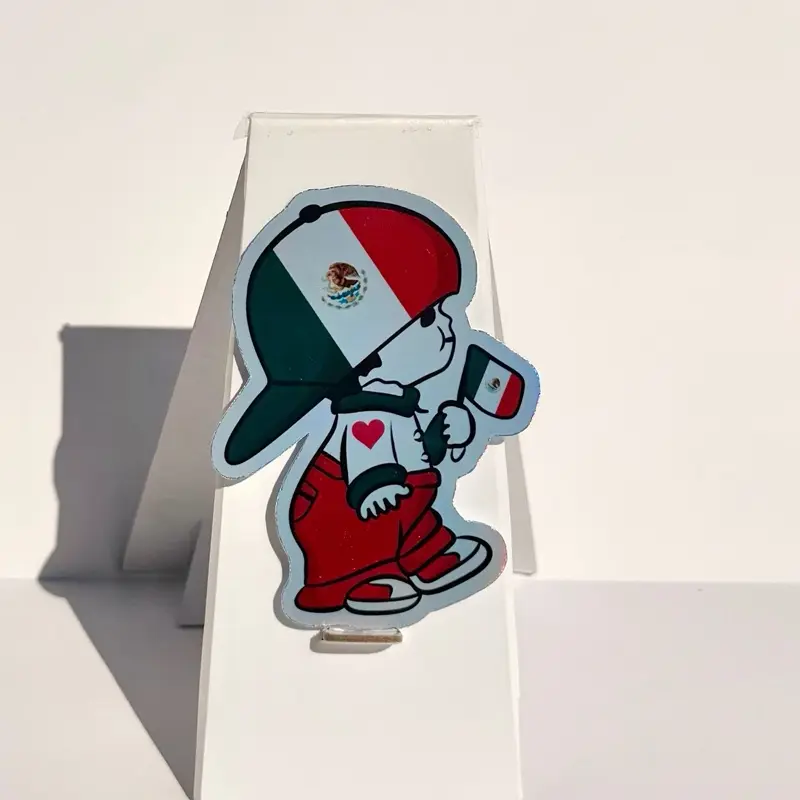 México Boy Sticker - Cute Cartoon Character with Mexican Flag Design for Decorative Use