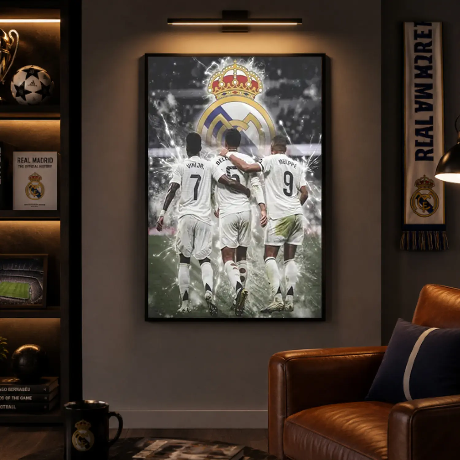 Vintage Legendary Football Player Poster Decor, Real Madrid Football Poster, From Mbappe, Vini Jr., Bellingham, Football Art Wall Decor, Football Fan