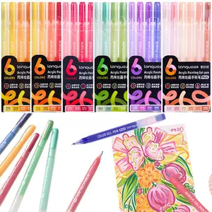 Acrylic Painting Gel Pen Set, 1mm Needle Tip Pen, Large Capacity Ink Pens, Art Supplies for Diary, Card, DIY, Coloring, Doodling, Scrapbooking Supplies