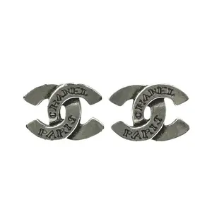 Pre-owned CHANEL Gold-plated Small Leather Goods Alphabet Earrings