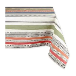 Design Imports Warm Stripe Tablecloth 60x84
