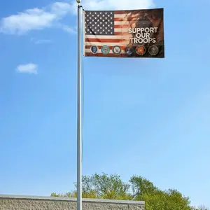 Support Our Troops USA Flags 3x5 - American Flag Design with Supporting Emblems