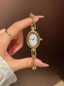 Women's Vintage Bracelet Watch, Elegant Band, Rectangle Analog Dial, Quartz Movement, Mineral Glass, All Seasons Wear, Fashionable Stylish Watch