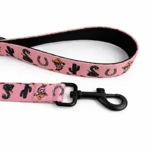 Western Traditional Tattoo Dog Leash in Pink