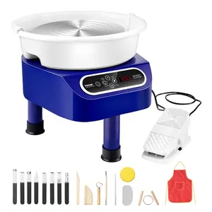 【Summervibes】VEVOR Pottery Wheel,  , 10 inch Pottery Forming Machine, 350W Electric Wheel for Pottery with Foot Pedal and LCD Touch Screen, Direct Drive Ceramic Wheel with 3 Support Legs for DIY Art Craft, Blue