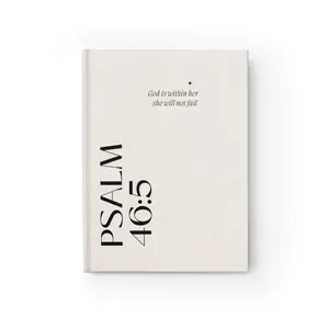 Psalm 46:5 Ruled Journal — "God is within her; she will not fail" Faith Hardcover Notebook