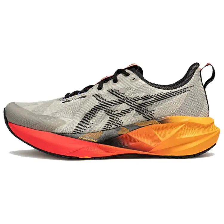 ASICS Novablast 5 Abrasion Resistant Breathable Rebound Running Shoes Men's Beige Black Versatile Comfort 1011C175-200
