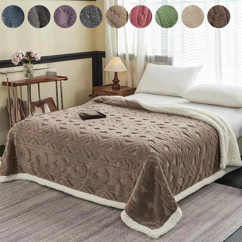 Double-Sided Ultra-Soft Velvet Blanket, Reversible Blanket, Cozy Blankets, Thickened Comfortable Warmth, Multiple Sizes, All Seasons Use, Ideal for Bed Sofa Dormitory Bedroom
