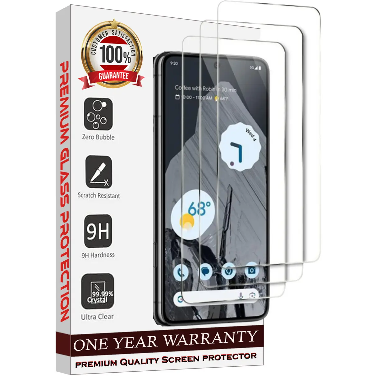 Entronix Clear Screen Protector Compatible with Pixel 7 - 3-Piece Combo