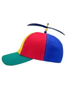 2025 New Baseball Cap Spring and Autumn Fashion Color-Block Parent-Child Sun Protection Visor Hat Cartoon Cute Propeller Sunshade Hat