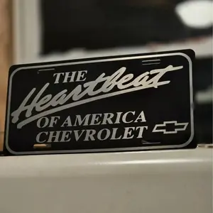 Heartbeat Of America License Plate in Old School Bottomland Camo Black White