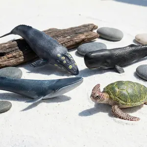 Hot Selling Oceanic Life Models Turtle Whale Blue Whale Sperm Whale Realistic Underwater Animal Fish Figurine Display Piece