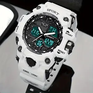 Men's Tactical Sports Watch - Waterproof, Luminous Display with Alarm, Chronograph & Stopwatch - Perfect Gift for Any Occasion