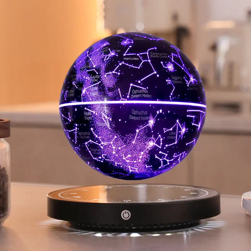 Magnetic Levitation Starlight Ball - 360° Spin Levitating Display, Color-Changing Multicolor RGB Illuminated Star Novelty Lighting, Indoor Living Room Decor, Ideal Christmas/Birthday Gift for Friends, Color-Changing Novelty Lighting
