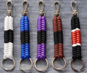 Jiu-jitsu Keychain with Hook Jiu-Jitsu Gear BJJ Keychain by Belt Color in Various Color Combinations