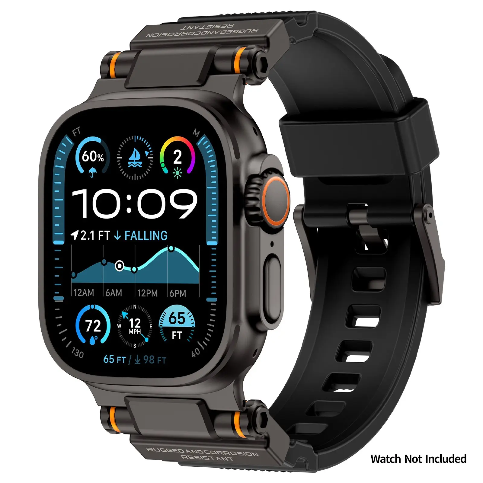 Metal connector silicone strap for Apple Watch, outdoor durable scratch-resistant silicone model, suitable for iWatch series 11/10/9/ultra/ultra2/ultra3/8/7/6/5/4/  ,44-49mm