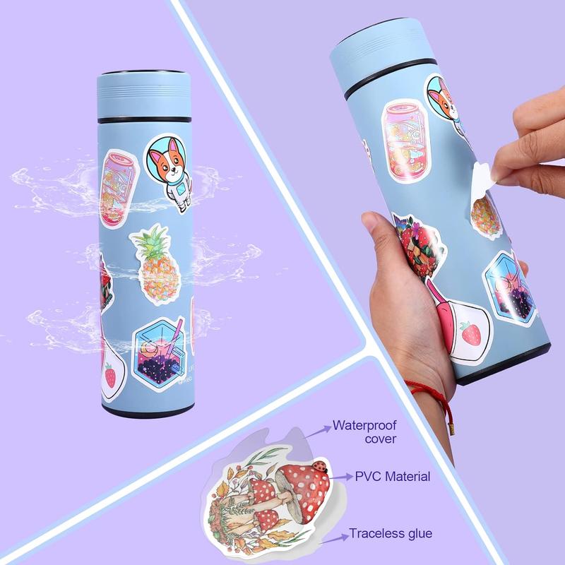 600 PCS Stickers Pack，Cute Colorful Waterproof Stickers Vinyl Art Stickers.Stickers for Water Bottles,Skateboards and Notebooks, Laptop Stickers for Teens Girls Kids Adults