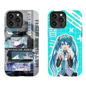Hatsune Miku Cyberpunk Collage Vocaloid Anime Phone Case, Edgy Otaku Aesthetic Heavy-Duty Shockproof Casing with Impact Resistance for iPhone 17 Pro Max,16 Air,15,14,13,12,11 Cellphone Devices & Accessories