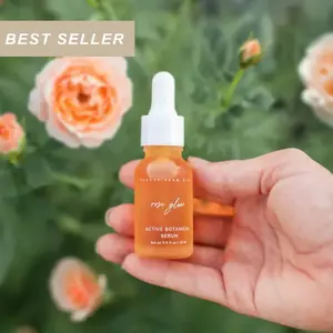 Rose Glow Anti-Aging Face Serum, Organic Oil Blend with Rosehip, Sea Buckthorn & Jojoba for Radiant Skin, in a Glass Bottle with Dropper