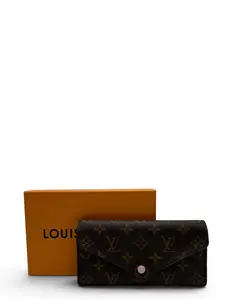 Pre-owned Louis Vuitton COATED CANVAS Small Leather Goods JOSPEHINE MONOGRAM CANVAS WALLET PINK INTERIOR