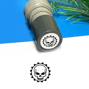 Ink Stamp Personalized Cool Style Mechanical Halloween Theme Dark Symbol Round Stamp, Unique Decoration, Fun Design