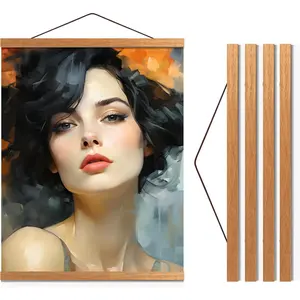 Poster Hanger 36" Poster Frame with  , Complete  Kit for Posters, Art, Maps, and , Fits 36x24, 36x40, and 36x48, Teak