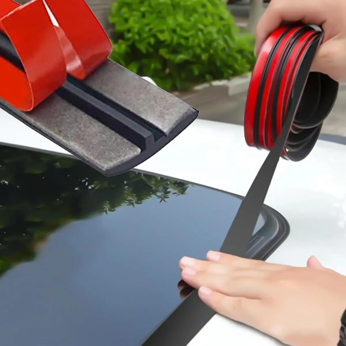Windshield Rubber Seal Car Weather Stripping Trim T Shape Sealing Strip for Car Front Rear Windshield, Molding，Tailgate Adhesive Rubber Seal Strip