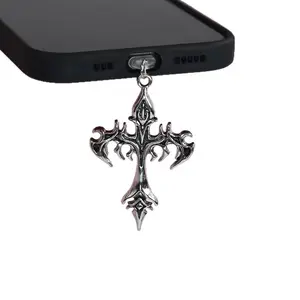 Apple Phone Charging Port Dust Plug Type-C Earphone Cross Stand, Protective Charger Hole Cover, Essential Accessory for iPhone Users, Cell Phone Charm