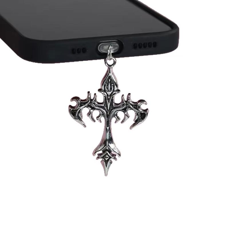 Apple Phone Charging Port Dust Plug Type-C Earphone Cross Stand, Protective Charger Hole Cover, Essential Accessory for iPhone Users, Cell Phone Charm