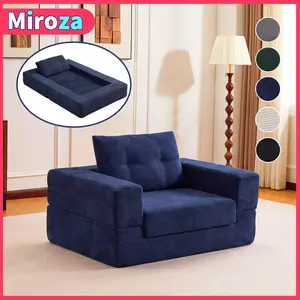 Convertible Sofa Bed,Sleeper Bed, 2-in-1 Foldable Curved Sleeper Sofa with Pillows for Living Room and Bedroom, High-Density Memory Foam