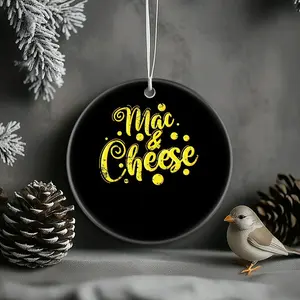Christmas Ornaments Broccoli Mac And Cheese Cheese Mac And Cheese Circle Tree Decor Birthday Family Holiday X-Mas New Year