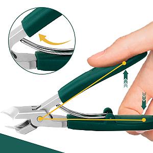 Eagle Beak Nail Clippers for Ingrown & Thick Nails – Beveled/Slanted/Angled Blades, Long Handle Wide Jaw, Anti-Splash Ultra Sharp Stainless Steel Edge 3-Piece Set for Men/Women (Green) Eagle Beak Nail Clippers for Ingrown & Thick Nails – Beveled/Slanted/Angled Blades, Long Handle Wide Jaw, Anti-Splash Ultra Sharp Stainless Steel Edge 3-Piece Set for Men/Women (Green)