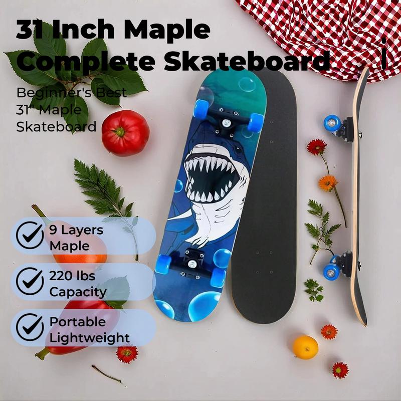 Standard Skateboards Gift 31 Inch Complete Skateboard Wood 9 Layer Canadian Maple Trick Skate Boards For Beginner skater  xl