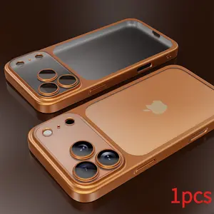 Matte Electroplated PC Shockproof Phone Case for iPhone 17 Pro Max, Full Coverage with Lens Protector, Compatible with iPhone 16 Pro Max/15/14 Plus/13 Pro