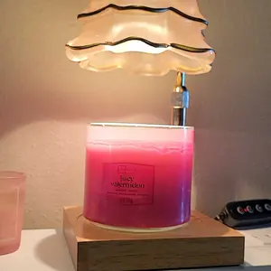 Flower Candle Warmer Lamp, with 2 Bulbs, Height Adjustable with Timer, Unique Glass Lily of the Valley Lamp for Home & Bedroom Decor, Ideal Gift for Birthday/Mother's Day, Valentine's Day gift