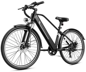 Yoloway YC1 Electric Bike 26", Peak 1000W, Up to 25mph, Up to 40 Miles, Removable Battery, 7-Speed, Front Suspension (Black)