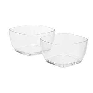 Home Collection Pack of 2 Acrylic Serving Bowls 5.5 Inch Clear Salad Snack Dish Set