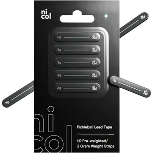 Pickleball Lead Tape- 10 Double Strength 3M Adhesive Lead Tape - 3g Weighted Lead Tape for Pickleball Paddles - Customize Paddle Weight with Black Adhesive Tape for Increase Control & Power by Nicol