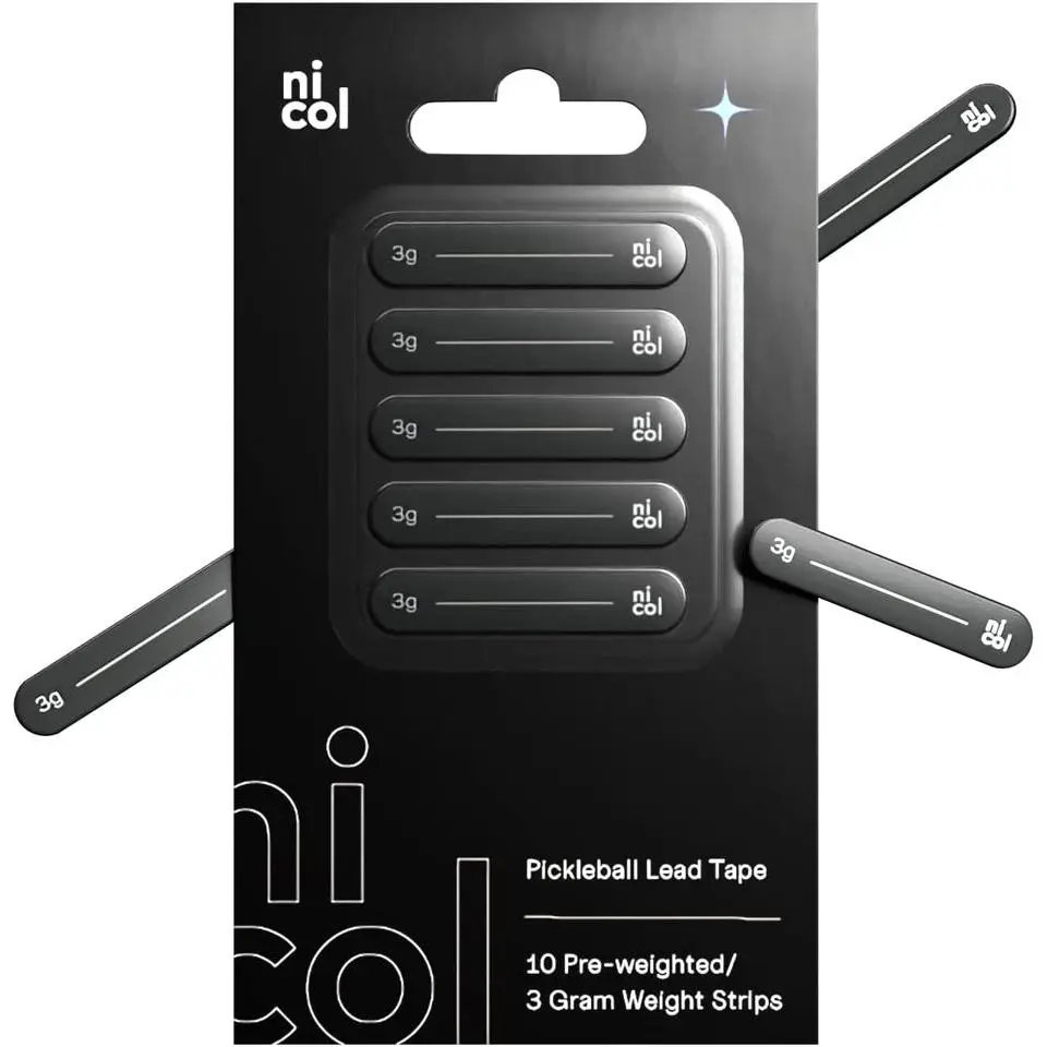 Pickleball Lead Tape- 10 Double Strength 3M Adhesive Lead Tape - 3g Weighted Lead Tape for Pickleball Paddles - Customize Paddle Weight with Black Adhesive Tape for Increase Control & Power by Nicol