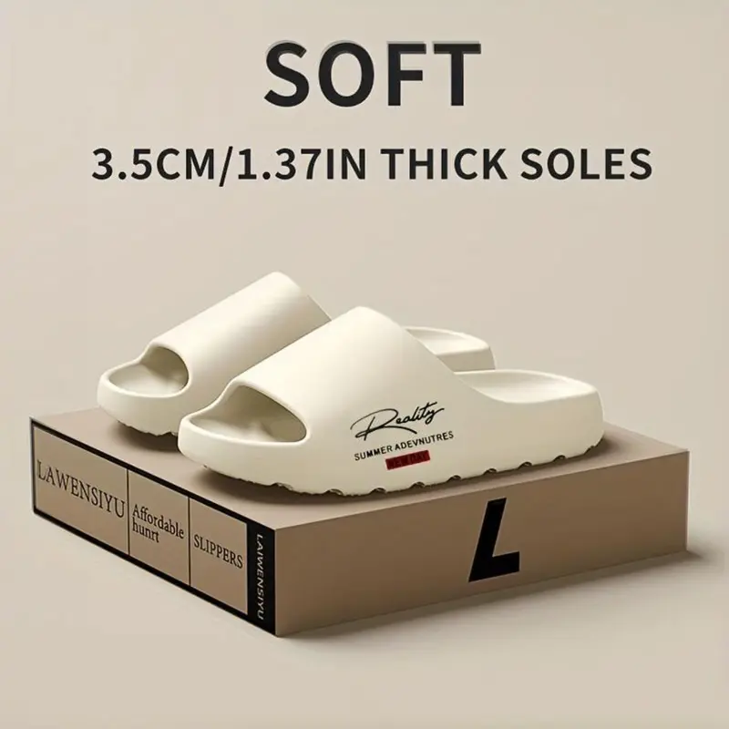 Unisex Soft Affordable Slippers, Comfortable Indoor & Outdoor House Eva Slide with Textured Sole, Solid Color, Multiple Styles Available Footwear
