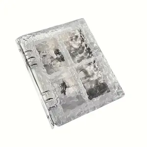 80-Pocket 10-Binder A5 Acrylic Photo Album with Display Rack - Transparent Square Grid Scrapbook for Trading Cards, Stamps, Collectibles - Storage Book Gift for Photographers & Hobbyists (Christmas/New Year)